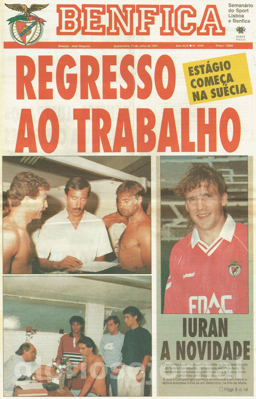 jornal o benfica 2544 1991-07-17